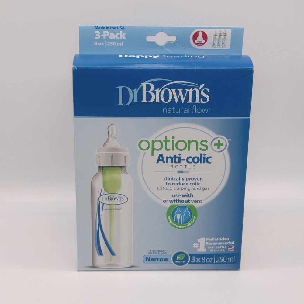 Dr. Brown's Anti-Colic Baby Bottle 8oz- 3 Pack